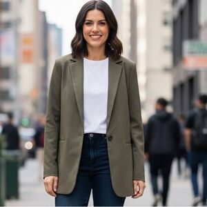 Primark Cares Olive Relaxed Fit Blazer Size 12 - Great Condition